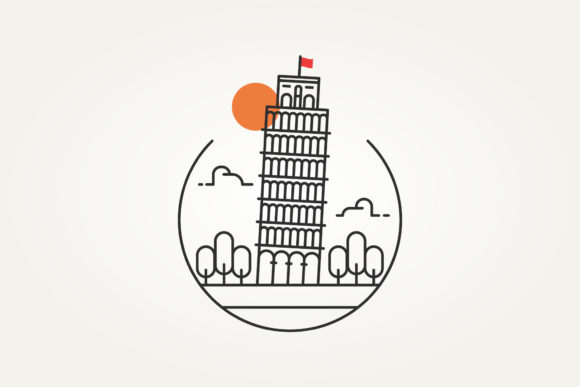 Download Pisa Tower Logo Icon Line Art Minimalist - Line art Collection