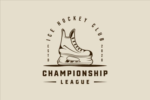 Download Ice Hockey Shoes Logo Line Art Vector - Line art Collection
