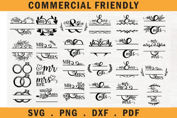 Download Mr and Mrs Monogram Bundle SVG,wedding - Svg Collection