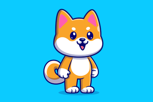 Download Cute Shiba Inu Dog Standing Cartoon - Shiba inu dog Collection