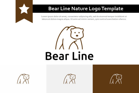 Download Bear Line Art Style Nature Logo Template - Line art Collection