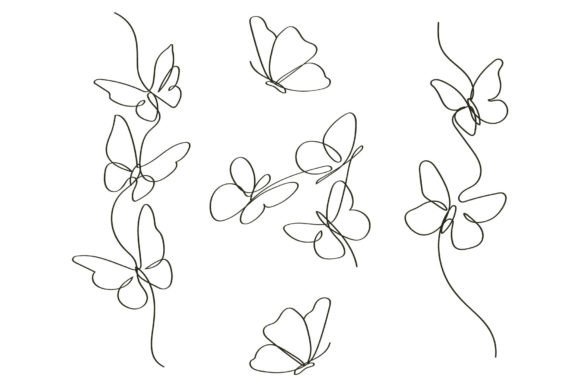 Download Hand-drawn Continuous Line Art Butterfly - Line art Collection