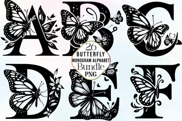 Download Butterfly Monogram Alphabet SVG Bundle - Svg Collection