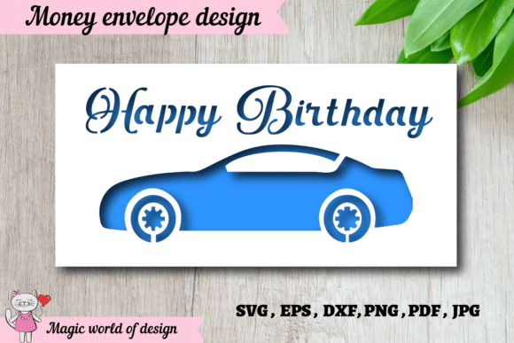 Download Gift Envelope for Money with a Car SVG - Svg Collection