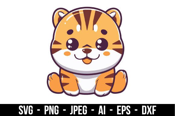 Download Chonky Tiger Vector Graphic SVG - Svg Collection