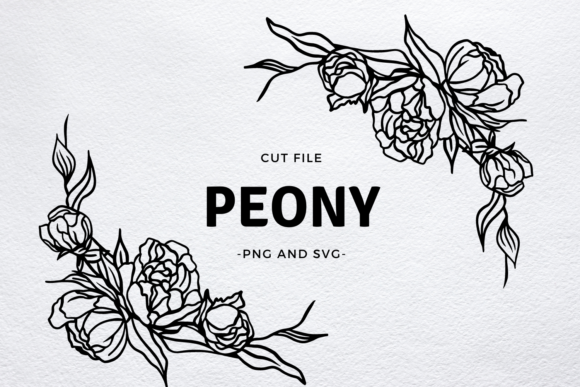 Download Peony Corner SVG for Cricut Cutting - Svg Collection