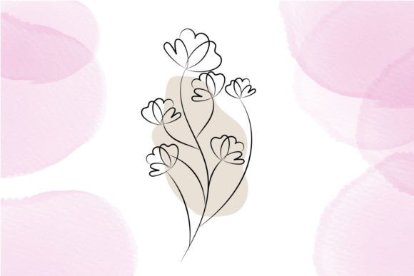 Download Isolated Flower Line Art with Leaf - Line art Collection