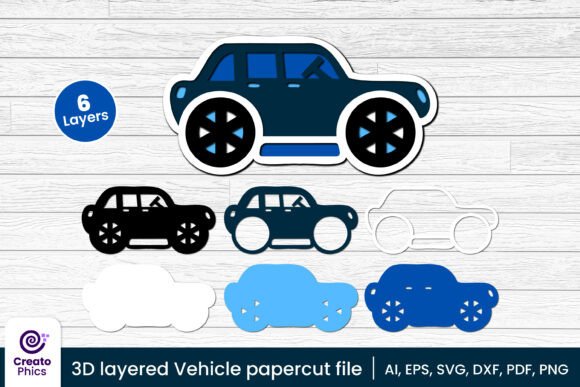 Download 3D Layered Car Papercut, Vehicle SVG - Svg Collection